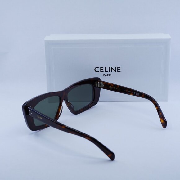 Celine CL40259I 52N Rectangle Sunglasses - Dark Havana/Green - Picture 11 of 11